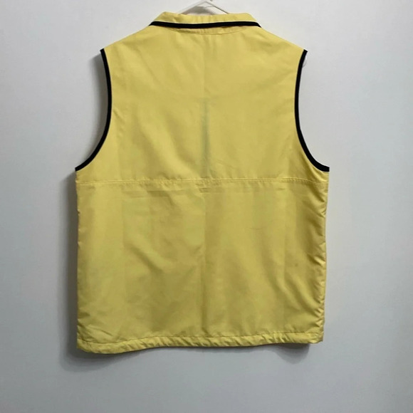 Cutter & Buck Sport Ladies Vest Yellow Blue Golf Pullover 1/4 Zip Pockets Large - Picture 2 of 14
